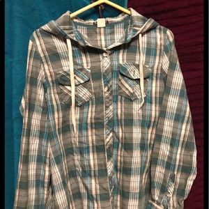 Empyre women’s flannel hoodie size LG